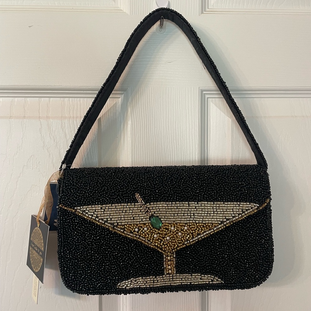 TJ Max/Marshalls Viral Black Beaded Martini purse New Year’s Eve bag NO TAGS - Picture 8 of 8